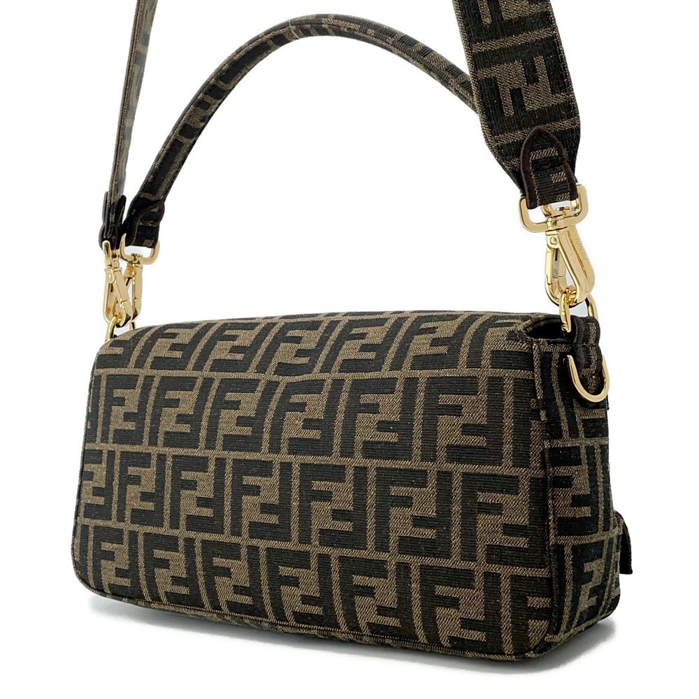 Fendi Baguette Shoulder Jacquard Multi Pocket Zucca Handbag